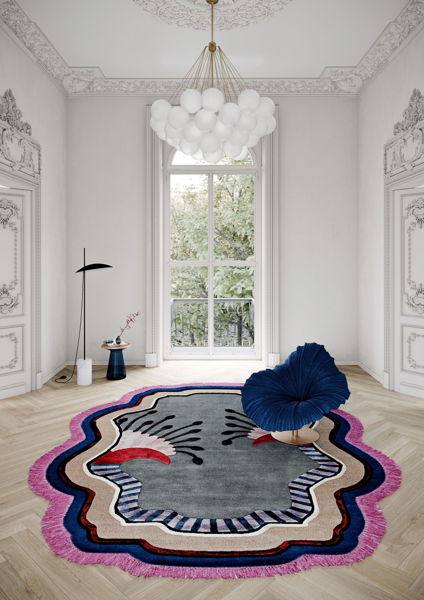 Luxury Parisian appartment with Illulian rug