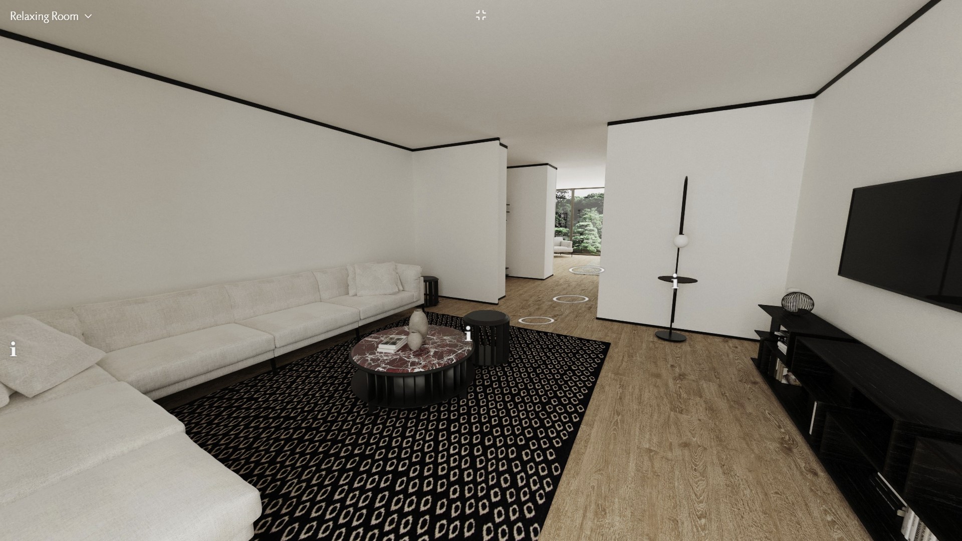 Living Divani virtual apartment relaxing room
